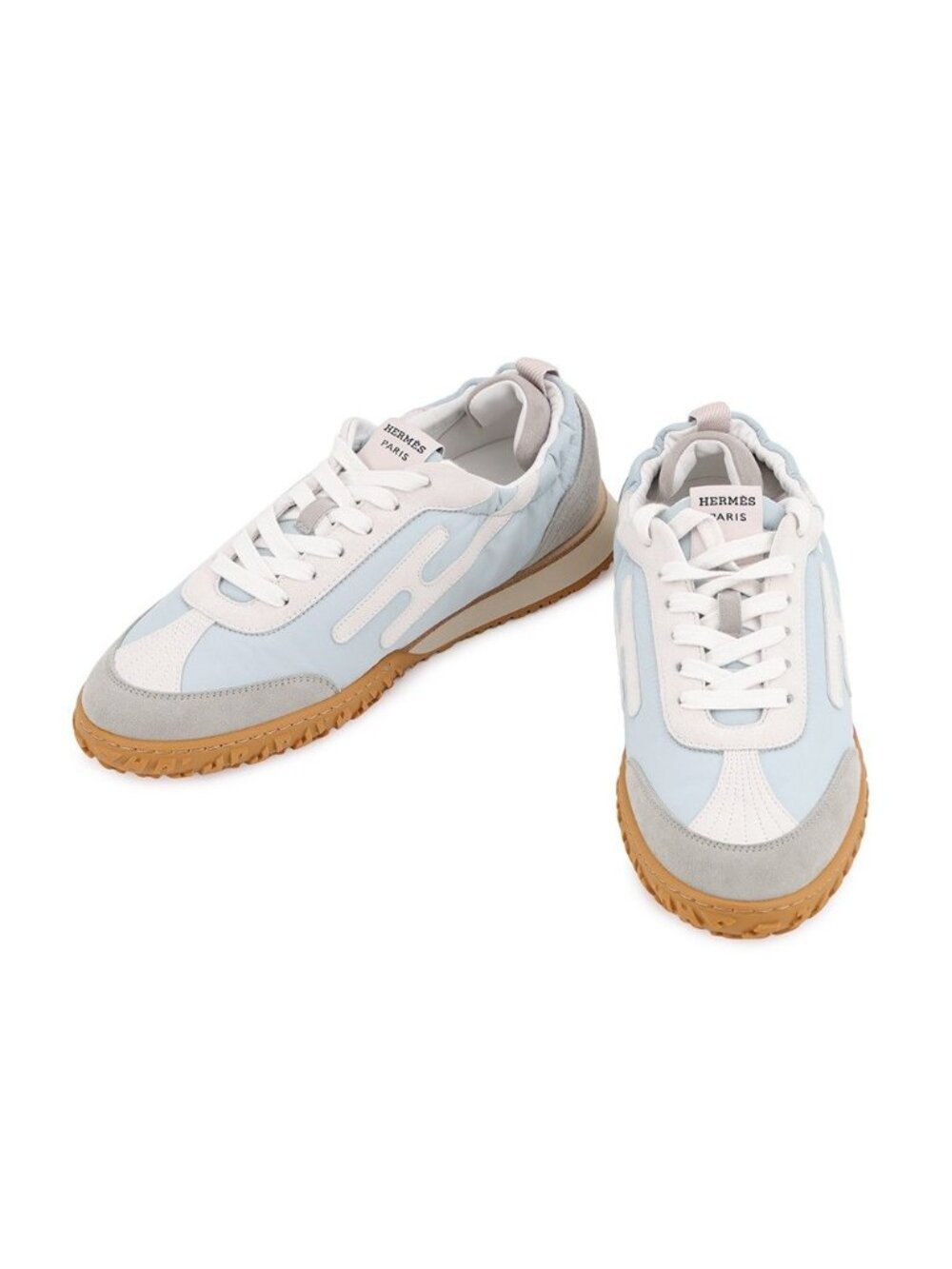 Hermes Sneakers Jet Parachute Fabric Chevre Velours Shoes White 39